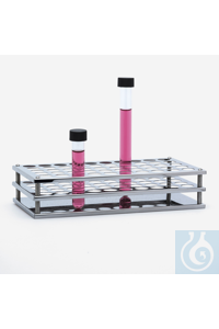 REAGENZGlasGESTELLE-EDELSTAHL-FÜR 40 REAGENZGLASSER à 18 MM DURCH. Roestvrij stalen buizenrek,...
